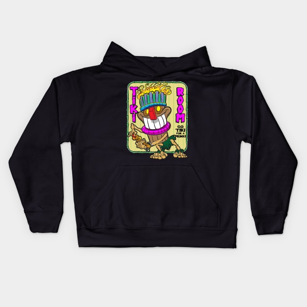 Happy Tiki with Ukulele at the Tiki Room Kids Hoodie by eShirtLabs